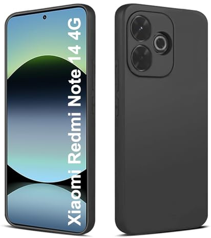 Elekpia Ultradünne Hülle für Xiaomi Redmi Note 14 4G, Matt Schwarz weiche Silikon Handyhülle mit hautschmeichelnder Griffigkeit | Stoßfeste Anti-Fingerprint Schutzhülle Case