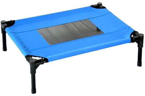 Actiaspet Elevated Dog Bed Oxford Mesh Pet Cot Indoor or Outdoor (Blue, Small)