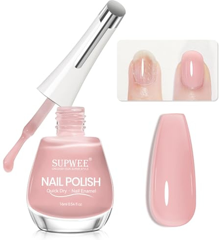 SUPWEE 16ML Quick Dry Nagellack, Normale Weiche Nagellack Nagelhärter für die Tägliche Nagelpflege Base Coat Nail Polish Stark und Wachstum