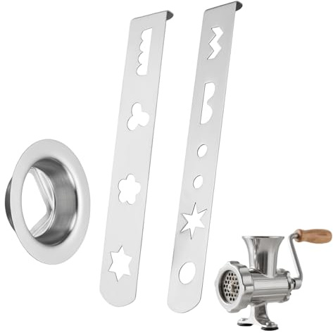 Spritzgebäckvorsatz Set mit 8 Formen, Edelstahl Gebäckvorsatz Zubehör für Spritzgebäck Maschine von KitchenAid, Kompatibel mit Mum 4 & Mum 5, Zum Backen von Keksen, Desserts und Hackfleisch