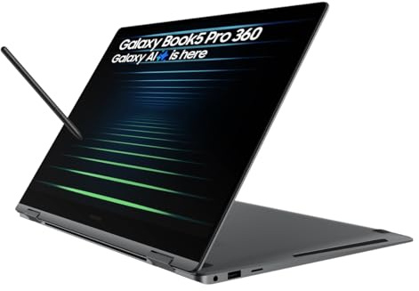 Samsung Galaxy Book5 (Pro 360) Copilot+ Laptop with S pen | 16 Inch 3K 120Hz AMOLED Touchscreen | Intel Core Ultra 7 |16 GB RAM 1 TB SSD Windows 11 Grey (Renewed)