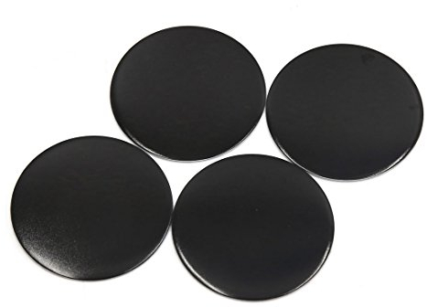 sourcing map 4Pcs Black Aluminium Alloy 65mm Dia Car Wheel Center Hub Cap Emblem Sticker DE de