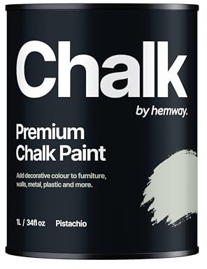 Hemway - Premium Chalk Paint - Pistachio Green 1 L | Chalky Matt Shabby Chic Finish for Interior Furniture & Walls | Quick Dry & 1 Coat