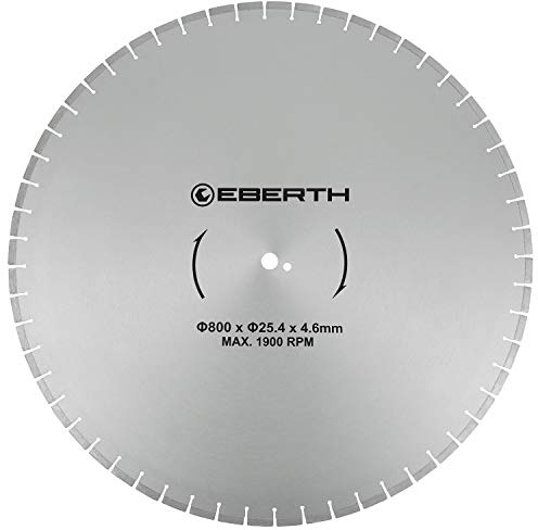 EBERTH Trennscheibe Diamanttrennscheibe für Stein, Beton, Fliesen und Feinsteinzeug, Diamantscheibe mit 800mm Durchmesser, 25,4mm Bohrung, 4,6mm Stärke, Diamant Trennscheibe f. Granit, Keramik, Marmor