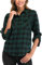 Enjoyoself Chemisier Carreaux Femme Chemise Bucheron Western Décontractée Classique Retro Ecossaise Coton Flanelle Blouse Gilet T Shirt Casual Vintage,Vert,M