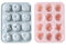 2 Piezas Molde de Silicona Donut - 12 Cavidades para Hornear Pastel, Galleta, Dulces, Chocolate, Cubitos de Hielo, Pudín (Rosa, Gris-Azul)