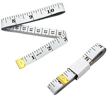 FuninCrea weiches Maßband, 60 Zoll anthropometrische Lineal 150 cm doppelte Skala Schneiderband zum Nähen für Körper aus Gewebe Maßschneidern und Gewichtsverlust medizinischen Körpermaße (2)