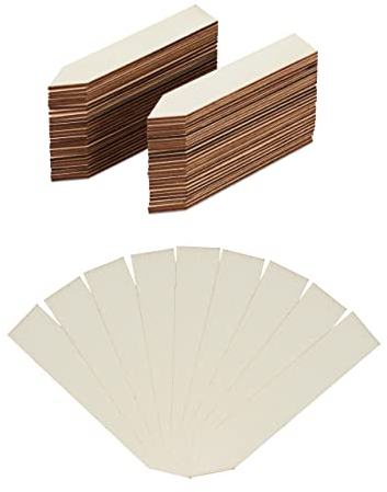 Relaxdays 120 Stück Pflanzenetiketten zum Beschriften von Blumen & Kräutertöpfen Gartenanhänger Holzmarker 10,5cm Natur