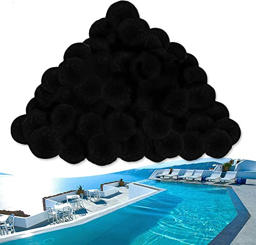 Aufun Filter Balls 1400g ersetzen 50 kg Filtersand, Filterbälle für Pool, Schwimmbad, Filterpumpe, Aquarium Sandfilter (Schwarz)