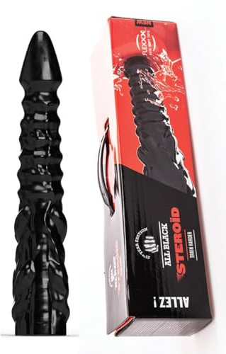 Dildo Steroid ” Allez ” 39,0×5,4-7,5cm, schwarz, realistisches Hautweiches Flexxx Material, Unisex