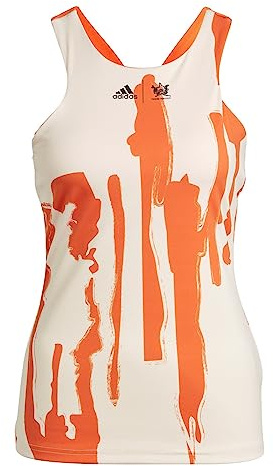 adidas Womens Tank Ny Y-Tank, Ecru Tint/Impact Orange, HT4235, M