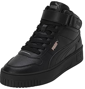 Puma Women Carina Street Mid Sneakers, Puma Black-Puma Black-Rose Gold, 6.5 UK