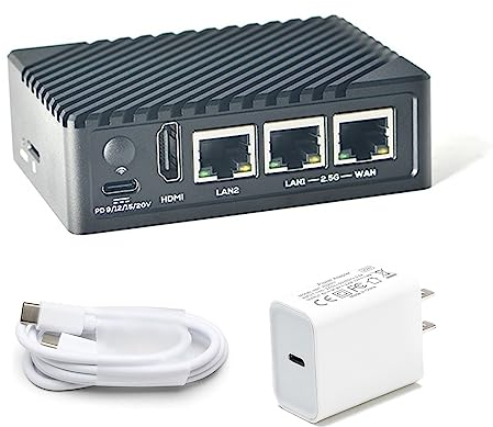 youyeetoo NanoPi R6S Mini-Router mit Metallgehäuse, RK3588S Entwicklungsplatine, 6TOPS NPU, Unterstützungs OpenWrt/Docker, DREI Ethernet-Ports, USB 3.0 HDMI, (8 GB LPDDR4X 32 GB EMMC, mit PD Power)