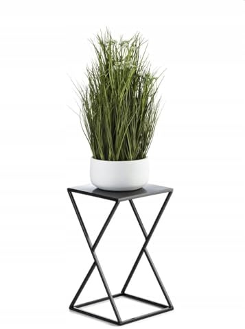 HowHomely Supporto per fiori in metallo nero, 40 cm, stile loft – Portapiante da interni, Alzatina per vasi