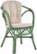 Klassischer Flecht-Sessel im skandinavischem Stil/Korb-Stuhl aus Natur-Rattan (Grün mit Kissen)