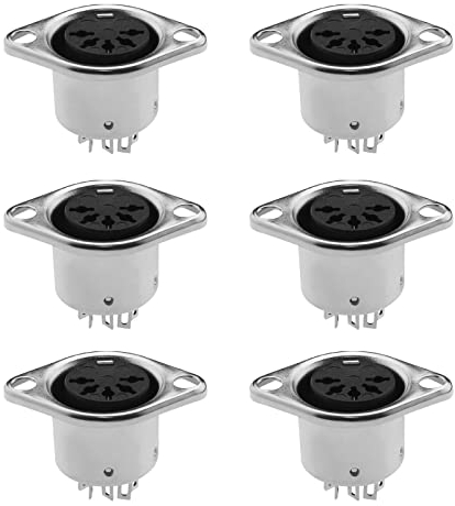 YINETTECH Lot de 6 connecteurs Audio DIN 5 Broches mâle vers Femelle à 2 Trous pour équipement Audio-vidéo, équipement AV, Home cinéma, Audio de Voiture