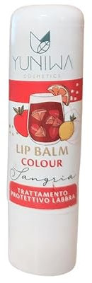 Balsamo Labbra Protettivo Colorato Rosso - Sangria - Protettivo e Nutriente - Con oli e burri naturali - Aroma alimentare sicuro - Idrata senza ungere - 5 ml