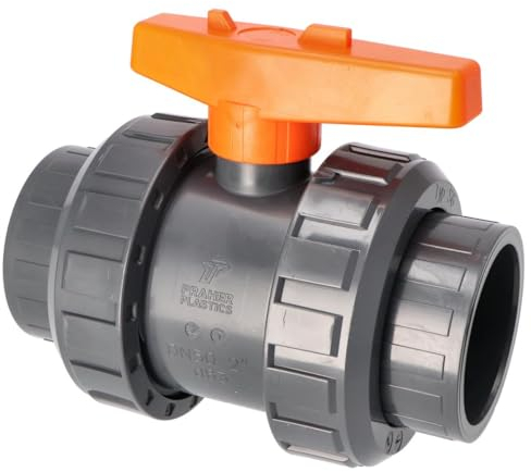 Duraol 2-Wege Pool Kugelhahn S6 mit 63mm Klebemuffe metrisch | Drehschieber für Schlauch oder Rohr | Absperrhahn für Pool | PVC-U Klebe-Fitting I Hochwertiges Pool Zubehör