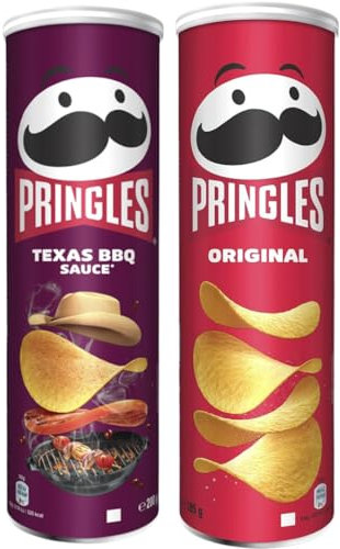 Snack Pack Bundle with Pringles Texas BBQ Sauce 185g & Pringles Original 185g (2 Pack)