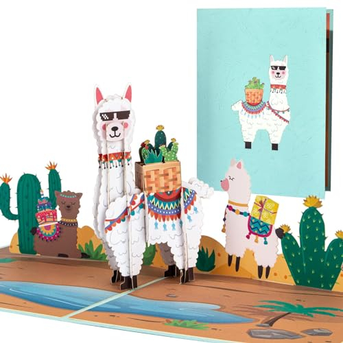 Luerbi Pop-Up-Geburtstagskarte mit Tiermotiven, Yangtuo