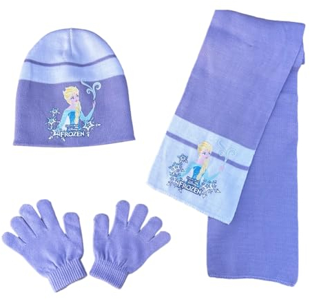 CARTOON Set mit passendem Mütze, Schal und Handschuhen für Kinder, Einheitsgröße, Die Eiskönigin, Einheitsgröße