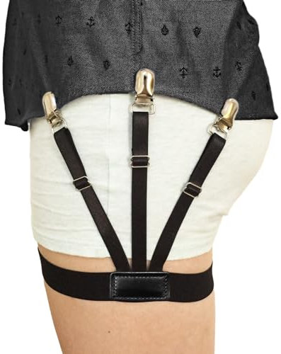 STAY GENT Shirt Stays 2 Piezas Sujeta Camisas Hombre a Mantenga Camisa Metida En, 1 Paire Tirantes para Camisa con Bloqueo Antideslizantes Estancia de Camisa - Boda,Policia,Militar,Negocios,Diario