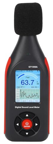 Misuratore Decibel 3 in 1 Alta Precisione 30-130 dB con Schermo LCD per Casa Ufficio