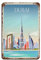 DHWDPO Dubai Vintage-Retro-Reiseposter, Blechschild, Vintage, Metall, Pub, Club, Café, Bar, Zuhause, Wandkunst, Dekoration, Poster, Retro, 20 x 30 cm