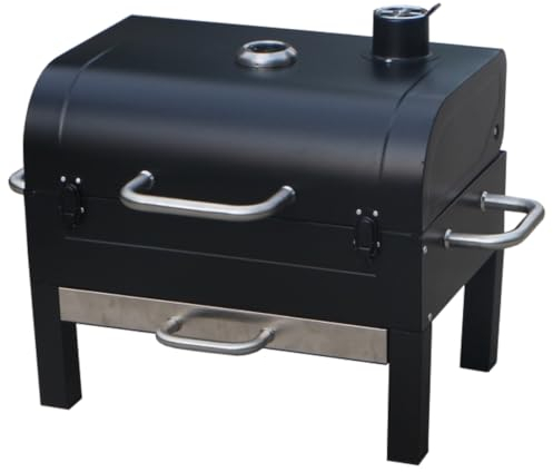 GasOne Barbecue à charbon portable – Barbecue à charbon de table de 45,7 cm avec poignées latérales et couvercle – Barbecue au charbon de bois compact pour pique-nique, hayon, voyage – Barbecue au
