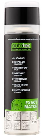 AutoTek Professional Exact Match Car Spray Paint - Volkswagen Deep Black Pearlescent Aerosol Spray, 300 ml