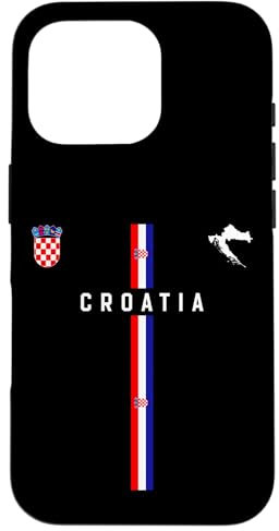 Kroatien Flagge, Silhouette Karte von Kroatien, Wappen Hülle für iPhone 16 Pro