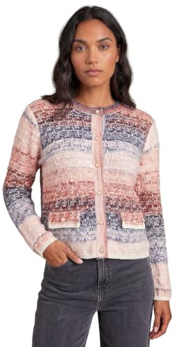 Roman Originals Fluffy Buttoned Knit Cardigan for Women UK - Ladies Everyday Autumn Winter Round Neckline Comfy Soft Evening Vacation Work Party Night Out
