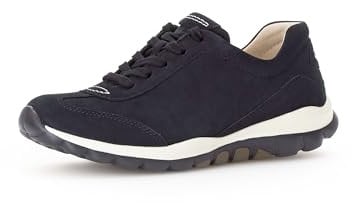 Gabor Damen Low-Top Sneaker, Frauen Halbschuhe,schnürschuhe,schnürer,straßenschuhe,Strassenschuhe,Sportschuhe,nightbl.(S.w/blau),40 EU / 6.5 UK