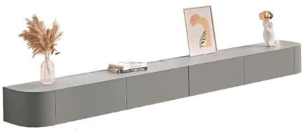 TV Schrank Hängend, TV Lowboard Hängend, TV Board Hängend, Sideboard Hängend, Schwebendes TV Regal, Schwebender TV Ständer, TV Sideboard Wohnzimmer Fernsehschrank (Grau, 160x24x20cm)