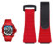 Clouism Echtes Lederarmband, geeignet für Richard Mille-Nylonarmband, Herren-Schraubendreher RM50/53, Vier- oder Fünf-Stern-Schraubenkopf, 25 mm(Red black)