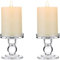 Huiyiwert 2 Stück Kristallglas Stabkerzenhalter Modern Klarglas Kerzenhalter Stumpenkerzen Stabkerzen Spitzkerzen Kerzenständer für Hochzeit Party Weihnachten Esstisch (8.6cm Höhe)