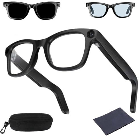 Occhiali Intelligenti Cyanvue Ai - Occhiali Con Fotocamera Da 8 Mp Con Funzioni Di Musica E Chiamate, Video 1080p/30 Fps, Registrazione Di Foto E Video, Trasferimento Wi-Fi, Anti-Vibrazione(Style-A)