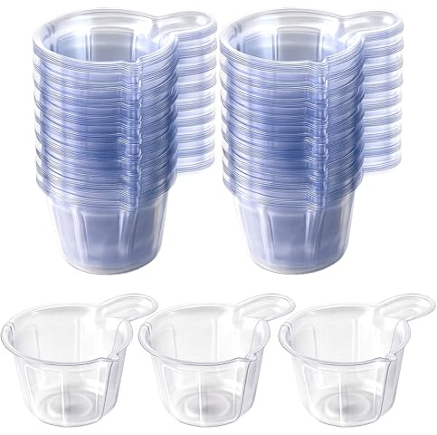 150 Stück Messbecher Einweg Becher Plastik Mixbecher Mischbecher Messbecher Klein Transparente Becher Aus Kunststoff Farbbecher DIY Kristall Epoxy zum Mischen Farbe Fleck (40 Ml)