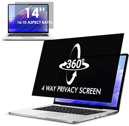 LAMA 14 Inch Universal 360° Privacy Screen Protector for Laptop, WxH: 301mm x 188mm, 16:10, Removable Privacy Screen Protector Filter, Anti Blue Light, Anti-Glare, Anti-UV, Anti Peeping