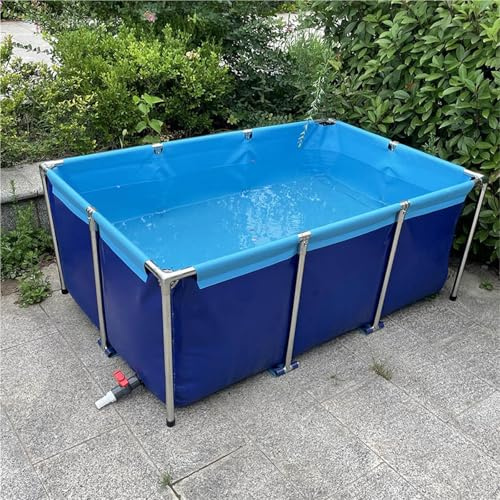 Faltbarer Fischteich Indoor， Überirdischer Canvas-Fischteich, Blau(1 * 0.6 * 0.5m)