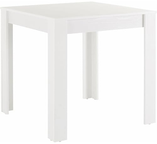 Lynn Esstisch aus MDF in Weiß, 80 x 80 x 75 cm, Esstisch mit FSC-zertifiziertem Holzmaterial, kompakter Küchentisch für Esszimmer, Küche und kleine Wohnräume
