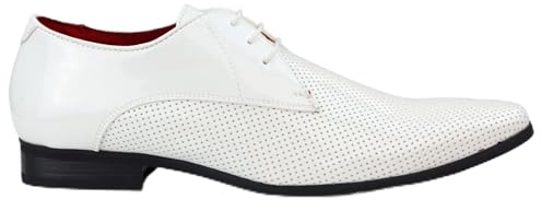 Infinity Leather Dolcetto Herrenschuhe, weiß, spitz zulaufend, mit perforiertem Innenfutter
