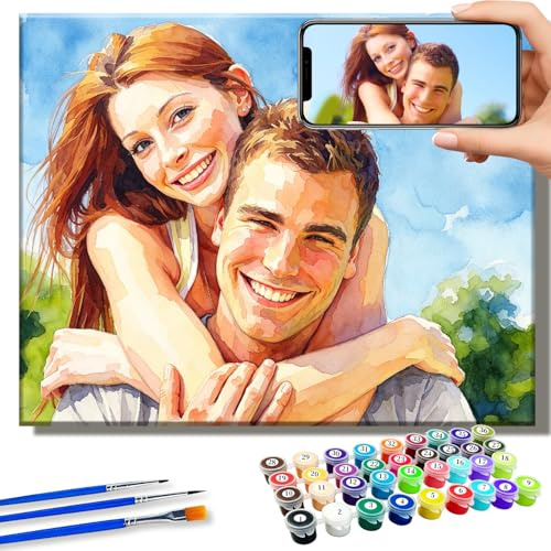 Rainsar Kit de Peinture Numero Personnalisé pour Adultes