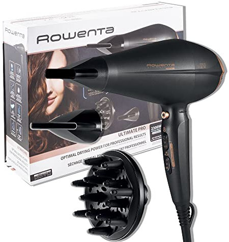 Rowenta Ultimate Pro CV9620 - Secador de pelo profesional, motor digital 2300W, cerámico con función Iónica, 2 velocidades y 3 ajustes de temperatura con 2 boquillas concentradoras y difusor