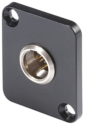 Hicon 4-pol Mini XLR Einbaubuchse/Einbaustecker Männlich Type D Flansch - HI-XMDM4