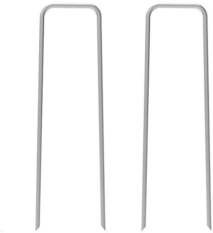 AAGUT Galvanized Garden Stakes 25 Pack 12 Inch Heavy Duty Fence Anchors 11 Gauge Metal Landscape Staples for Anchoring Tent, Weed Barrier Fabric, Ground Cover
