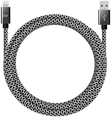 10ft Marbled Woven Lightning Cable - Black/White