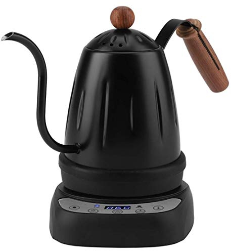 Diguo Variable Temperature Digital Electric Gooseneck Kettle, Pour Over Coffee Kettle Hand Drip Kettle Narrow Spout Premium Stainless Steel Gooseneck Tea Kettle, DG-1738 (Black) 0.7 Litre