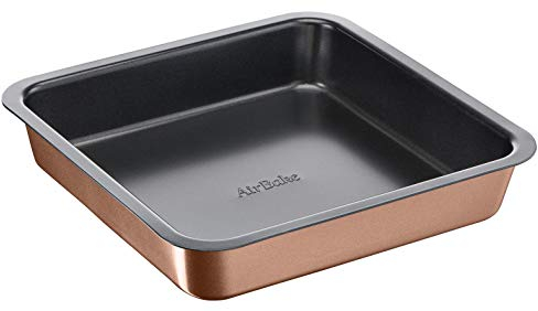Tefal Airbake - Molde cuadrado para tartas (23 x 23 cm, revestimiento antiadherente, acero al carbono J2555214
