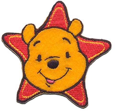 Comercial Mercera Winnie Puuh Stern Aufnäh-Patch, 1 x Aufnäher zum Aufbügeln, 6,2 x 6,2 cm